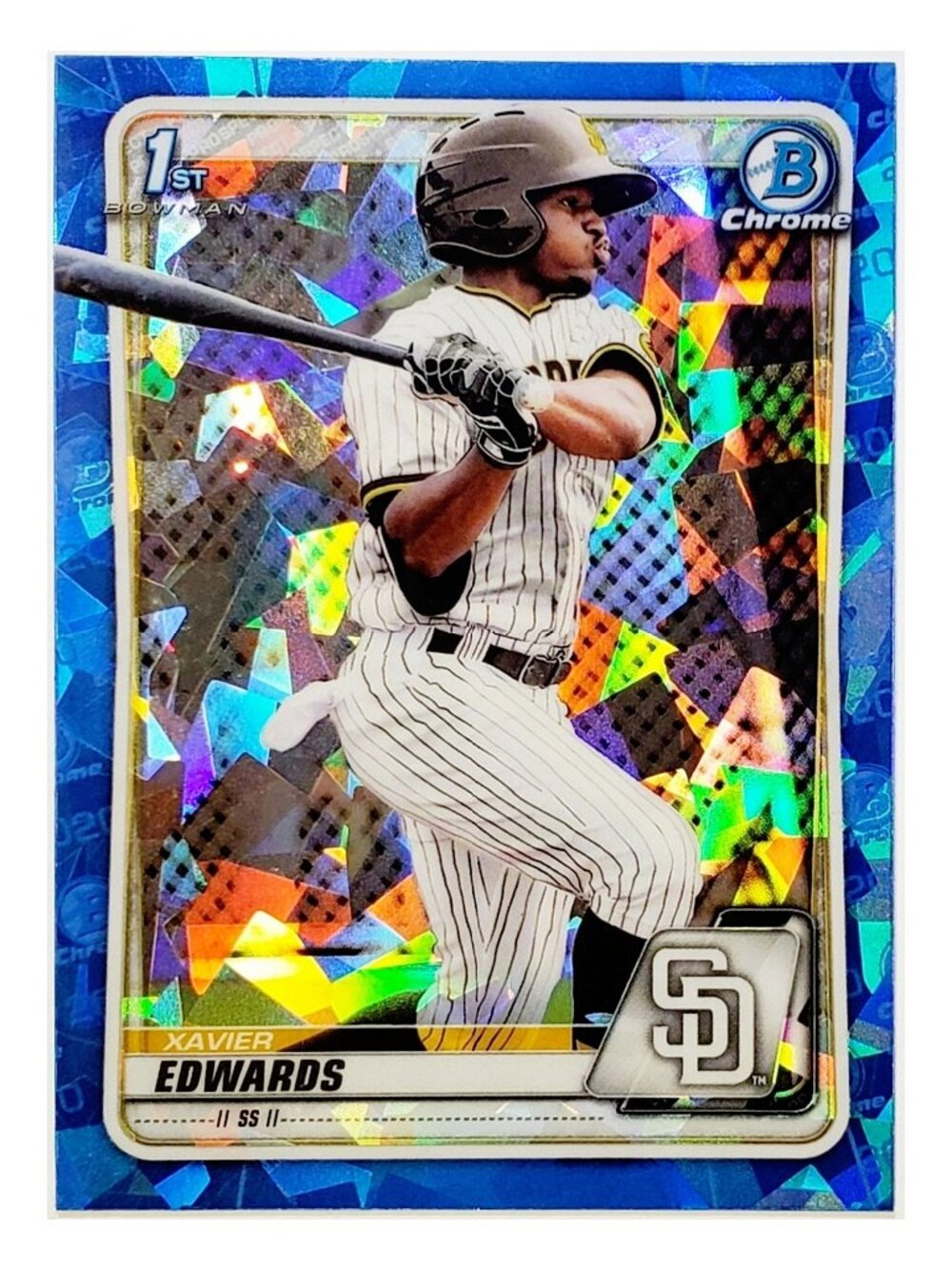XAVIER EDWARDS ROOKIE SAPPHIRE REFRACTOR 1ST BOWMAN 2020 BOWMAN CHROME #BCP-10